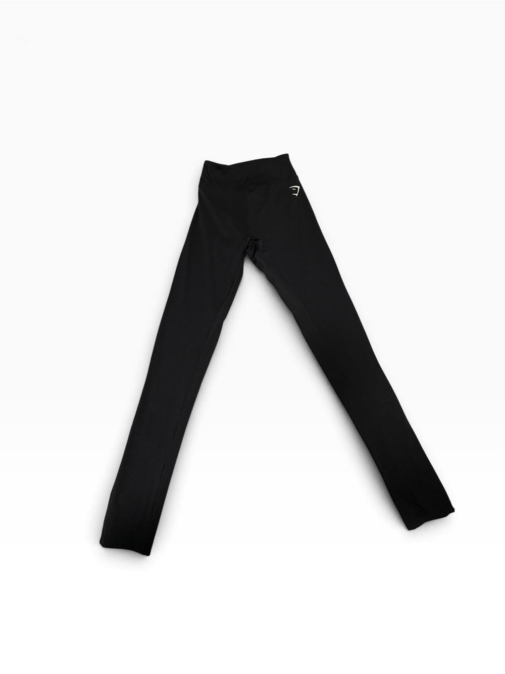 Womens Black Stretch Performance Leggings with Minimal Emblem
